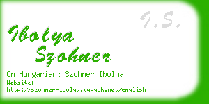 ibolya szohner business card